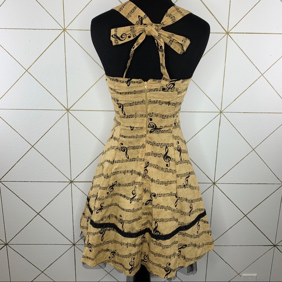 Hot Topic Musical Note Halter Fully Lined Dress Size XS - Picture 2 of 12